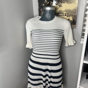 Elegant Striped Knit Dress